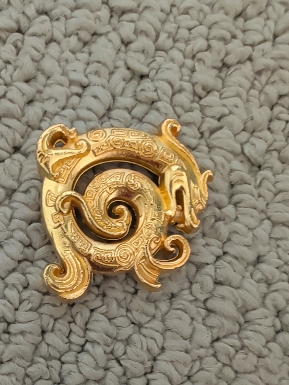 Gold Spiral Dragon Brooch - Women Jewelry